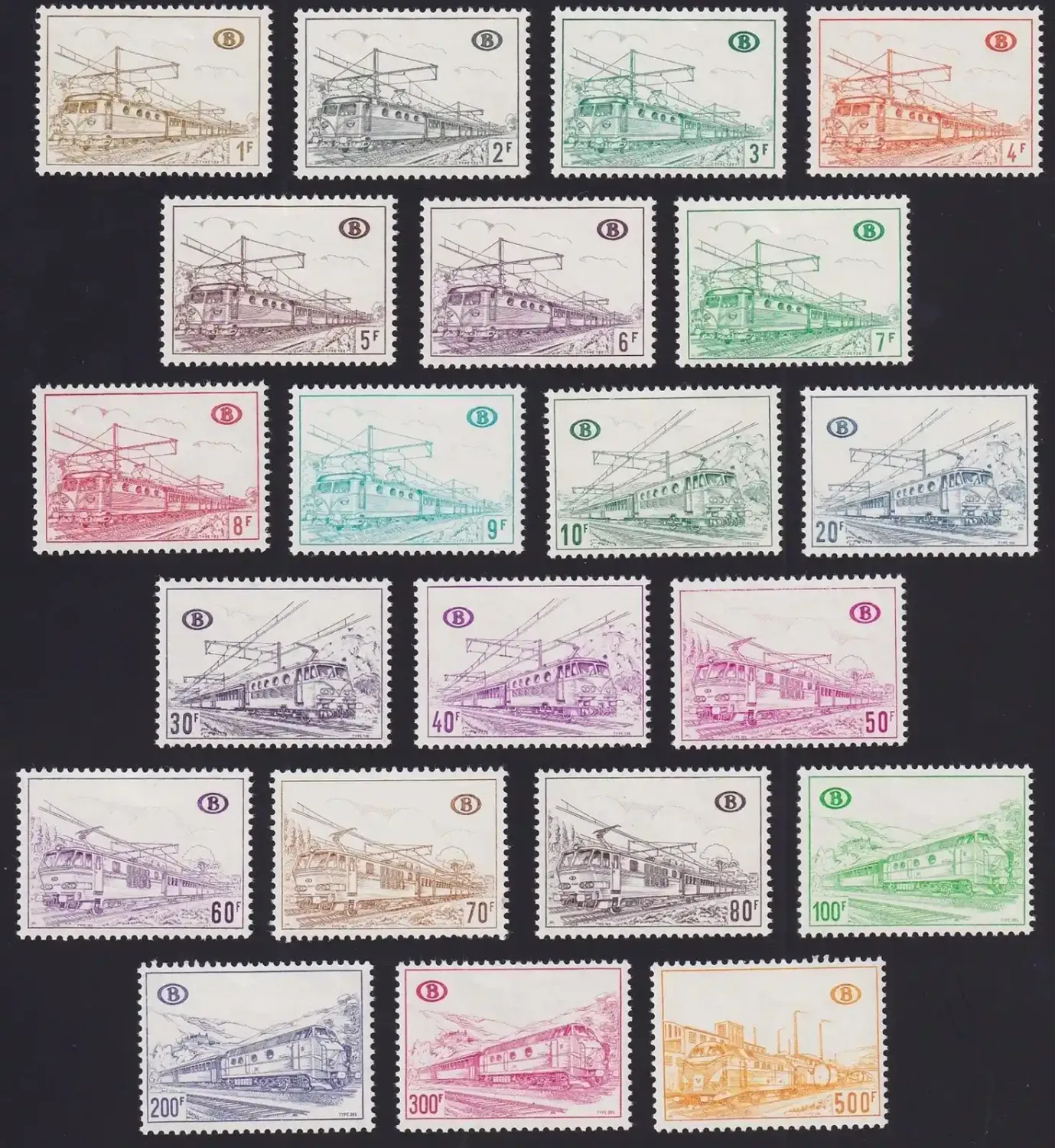 Belgium 1968 Railway Parcel Post Full set. MNH(**) Belgium 1968 Railway Parcel Post Full set. MNH(**)