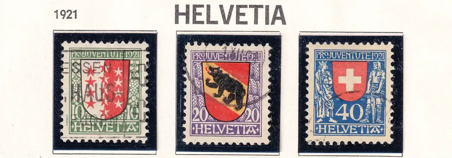 Switzerland 1921 PRO JUVENTUTE - Coat of Arms (3v). VFU