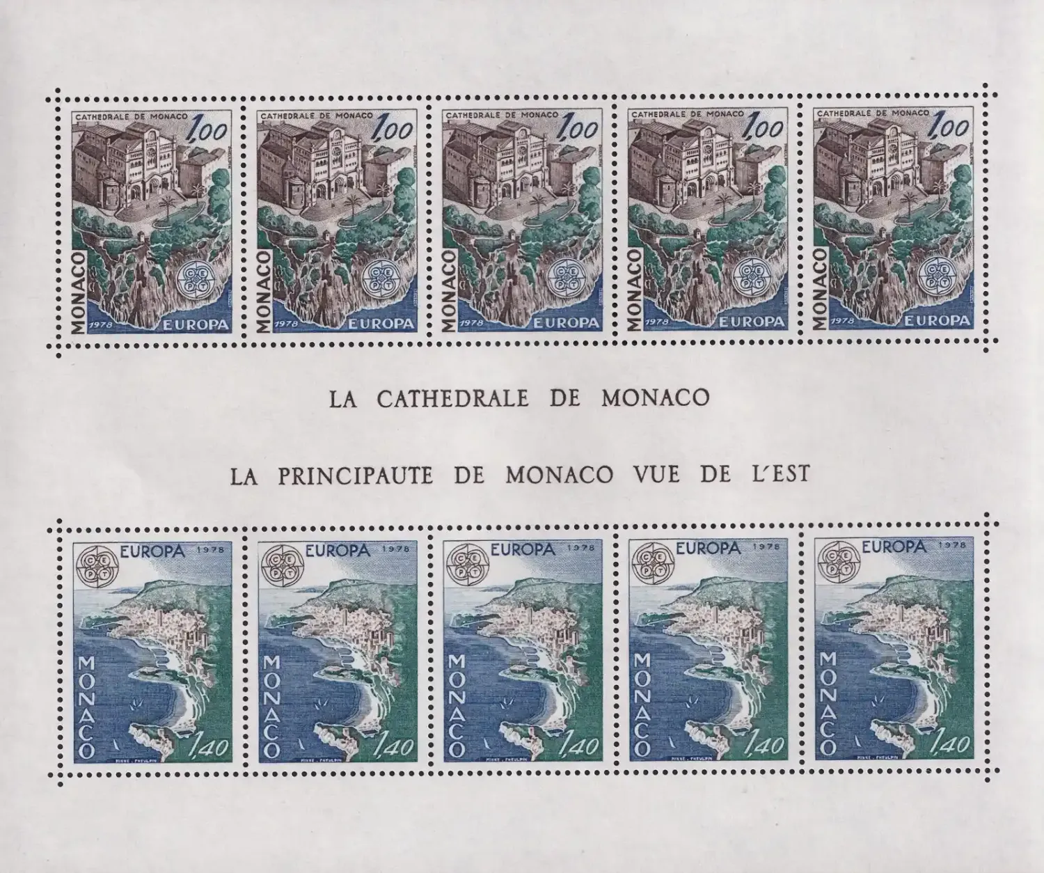 Monaco 1978 EUROPA Stamps - Landscapes (ss/10v) MNH(**) Monaco 1978 EUROPA Stamps - Landscapes (ss/10v) MNH(**)