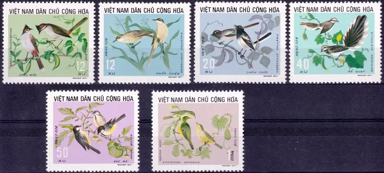 North Vietnam 1973 Birds (6v) MNH(**) North Vietnam 1973 Birds (6v) MNH(**)