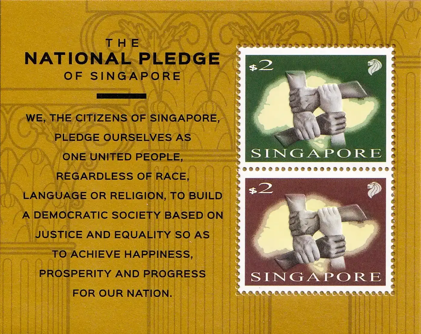 Singapore, 2015 National Pledge, 50 Years of Independence. MNH(**) Singapore, 2015 National Pledge, 50 Years of Independence. MNH(**)