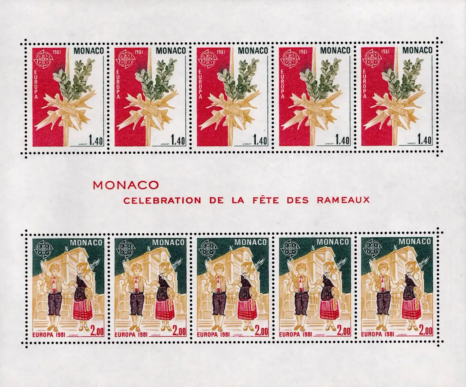 Monaco 1981 EUROPA Stamps - Folklore (ss/10v) MNH(**) Monaco 1981 EUROPA Stamps - Folklore (ss/10v) MNH(**)