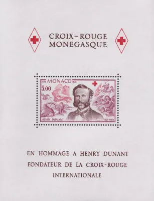 Monaco 1978 The 150th Anniv of Henri Dunant - Founder of Red Cross (ss/1v) MNH(**) Monaco 1978 The 150th Anniv of Henri Dunant - Founder of Red Cross (ss/1v) MNH(**)