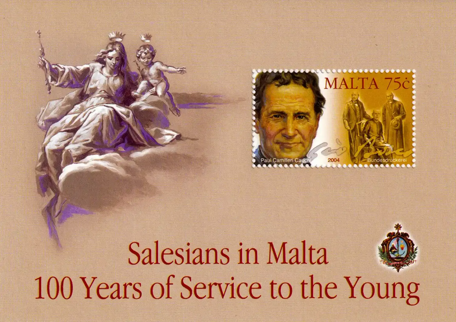 Malta 2004 The 100th Anniv of the Salesians of Don Bosco in Malta (ss/1v). MNH(**) Malta 2004 The 100th Anniv of the Salesians of Don Bosco in Malta (ss/1v). MNH(**)