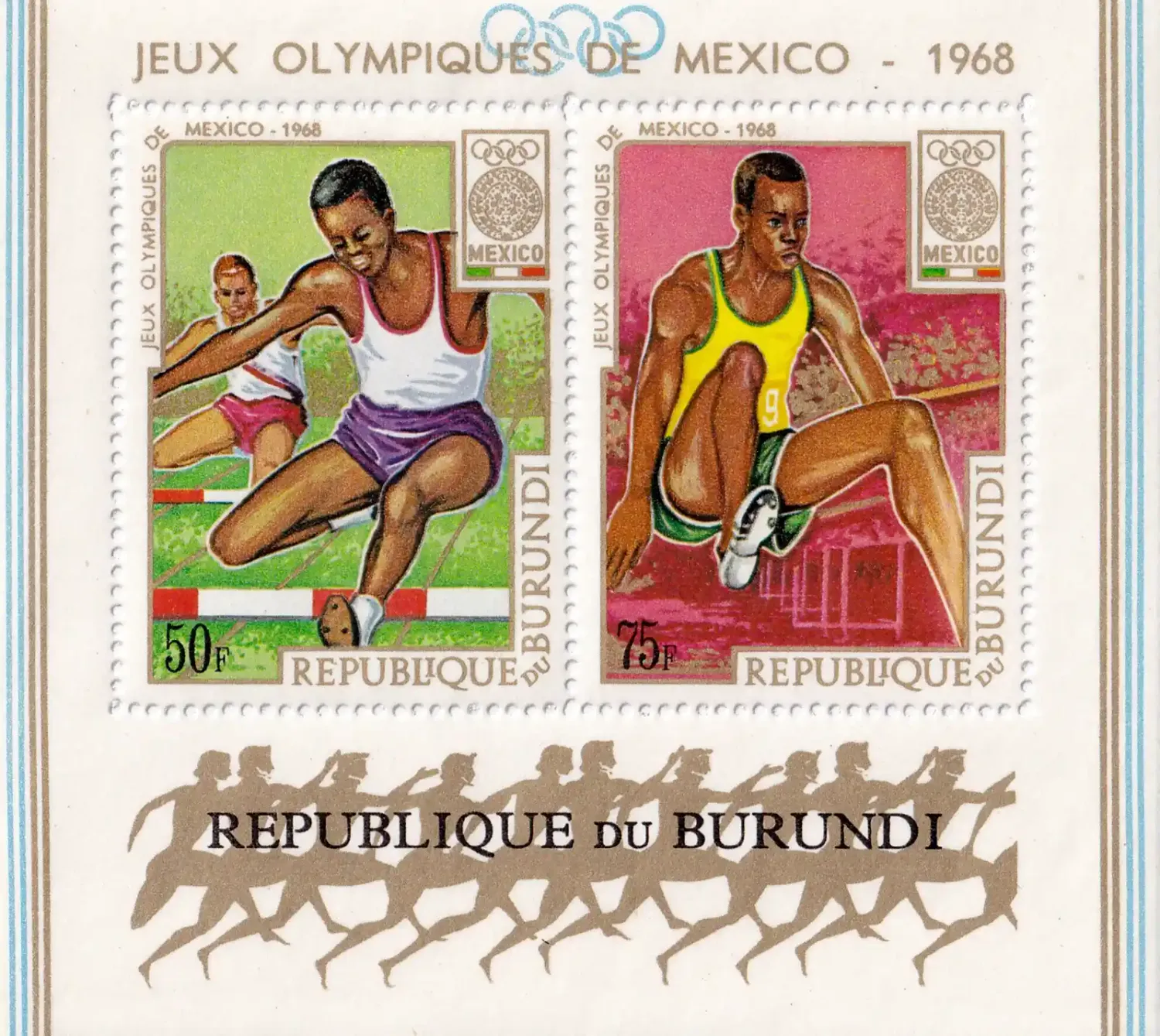 Burundi 1968 Airmail, Olympic Games, Mexico (ss/2v). MNH(**) Burundi 1968 Airmail, Olympic Games, Mexico (ss/2v). MNH(**)