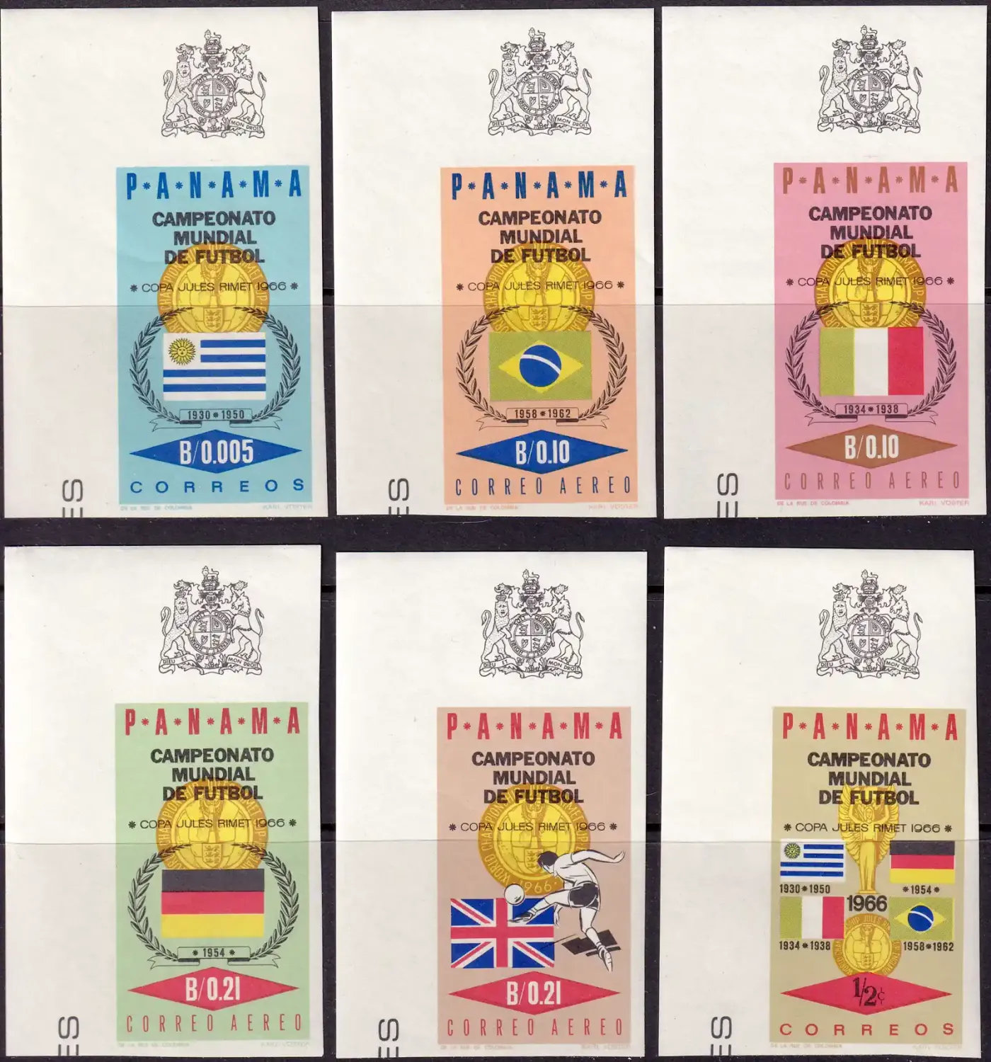 Panama 1966 Football World Cup (Imperf) - England (6v). MNH(**)