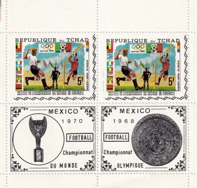 Chad 1970 Mexico Olympic Games WC Football Soccer Sport (ss/2v). MNH(**) Chad 1970 Mexico Olympic Games WC Football Soccer Sport (ss/2v). MNH(**)