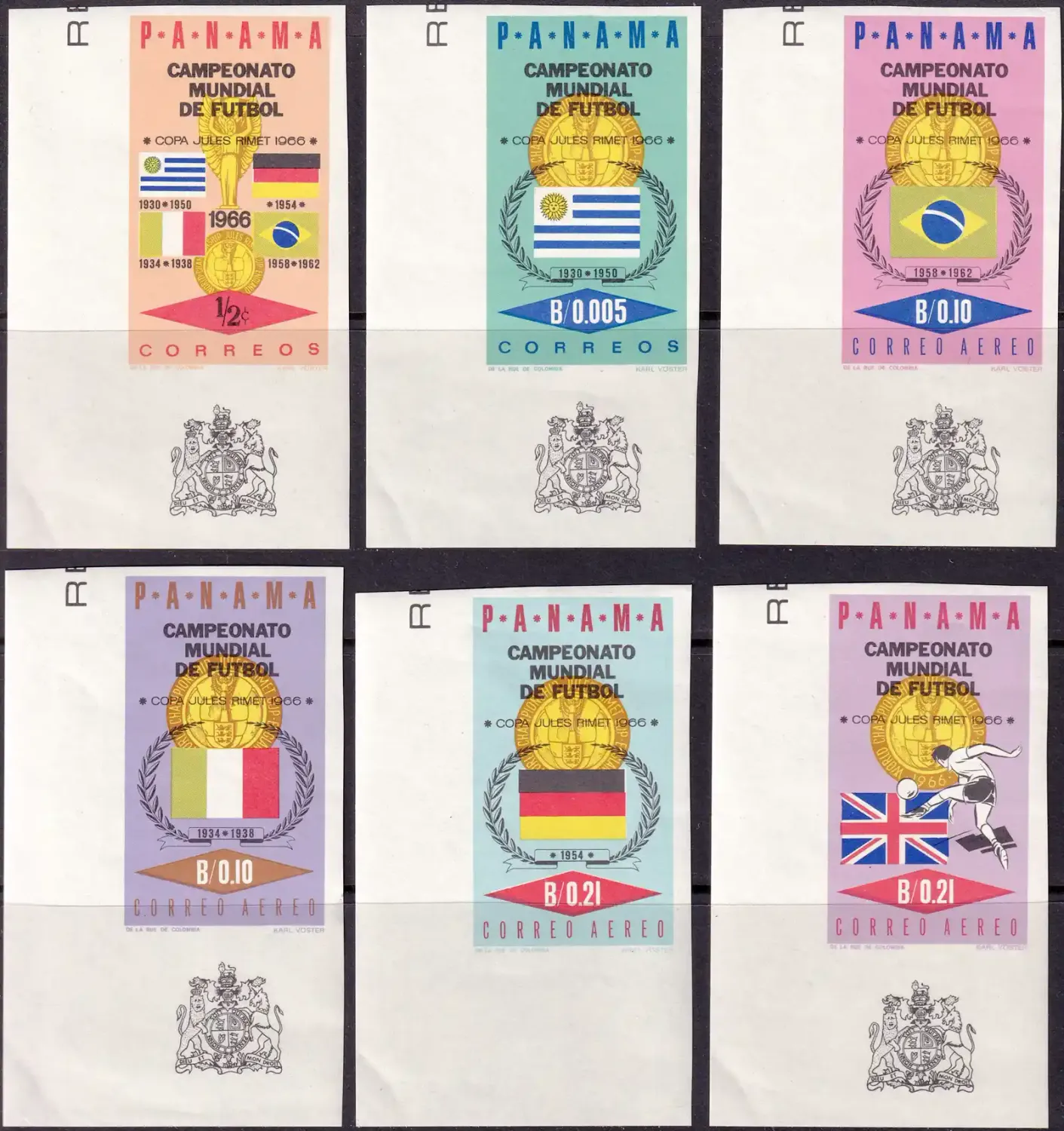 Panama 1966 Football World Cup (Imperf) - England (6v). MNH(**) Panama 1966 Football World Cup (Imperf) - England (6v). MNH(**)