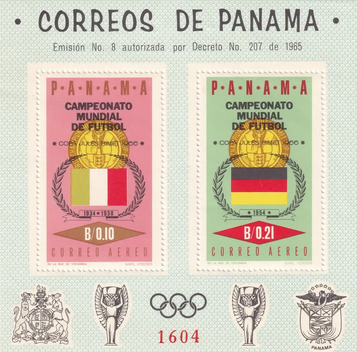 Panama 1966 Football World Cup - England (ss/2v). MNH(**) Panama 1966 Football World Cup - England (ss/2v). MNH(**)