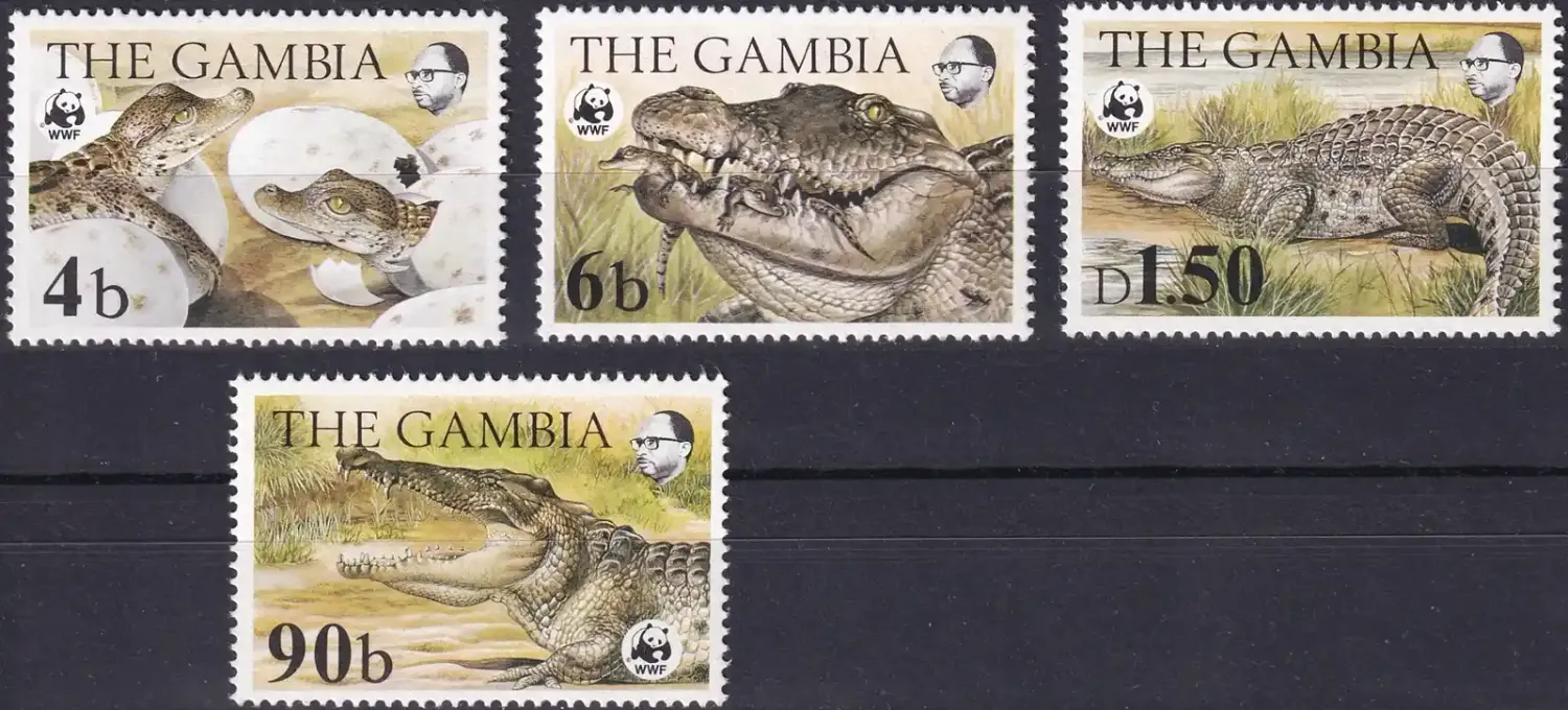 Gambia 1984 WWF - The Nile Crocodile, Reptiles (4v) MNH(**) Gambia 1984 WWF - The Nile Crocodile, Reptiles (4v) MNH(**)