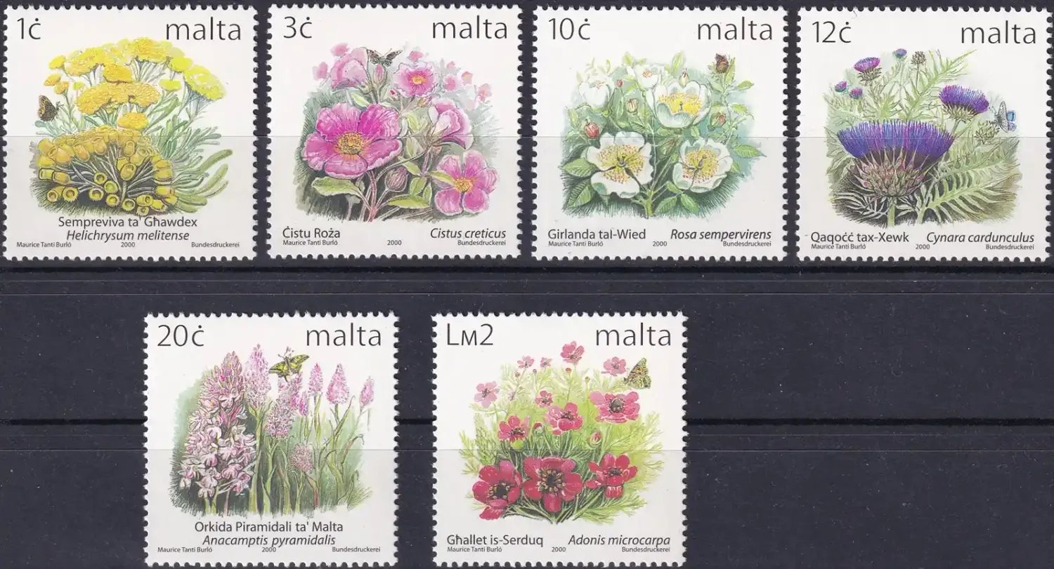 Malta 1999 Definitive Issue - Flowers, Flora (6v) MNH(**) Malta 1999 Definitive Issue - Flowers, Flora (6v) MNH(**)