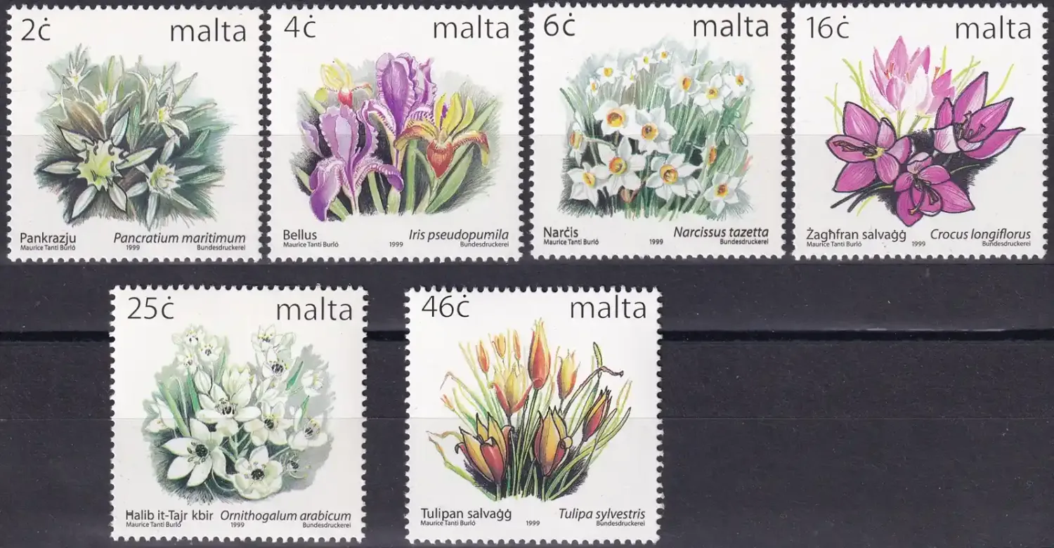 Malta 2000 Definitive Issue - Flowers, Flora (6v) MNH(**) Malta 2000 Definitive Issue - Flowers, Flora (6v) MNH(**)