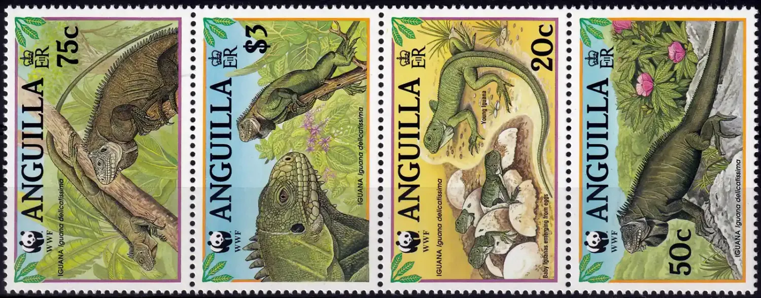 Anguilla 1997 WWF - Reptiles, Iguana (4v). MNH(**)