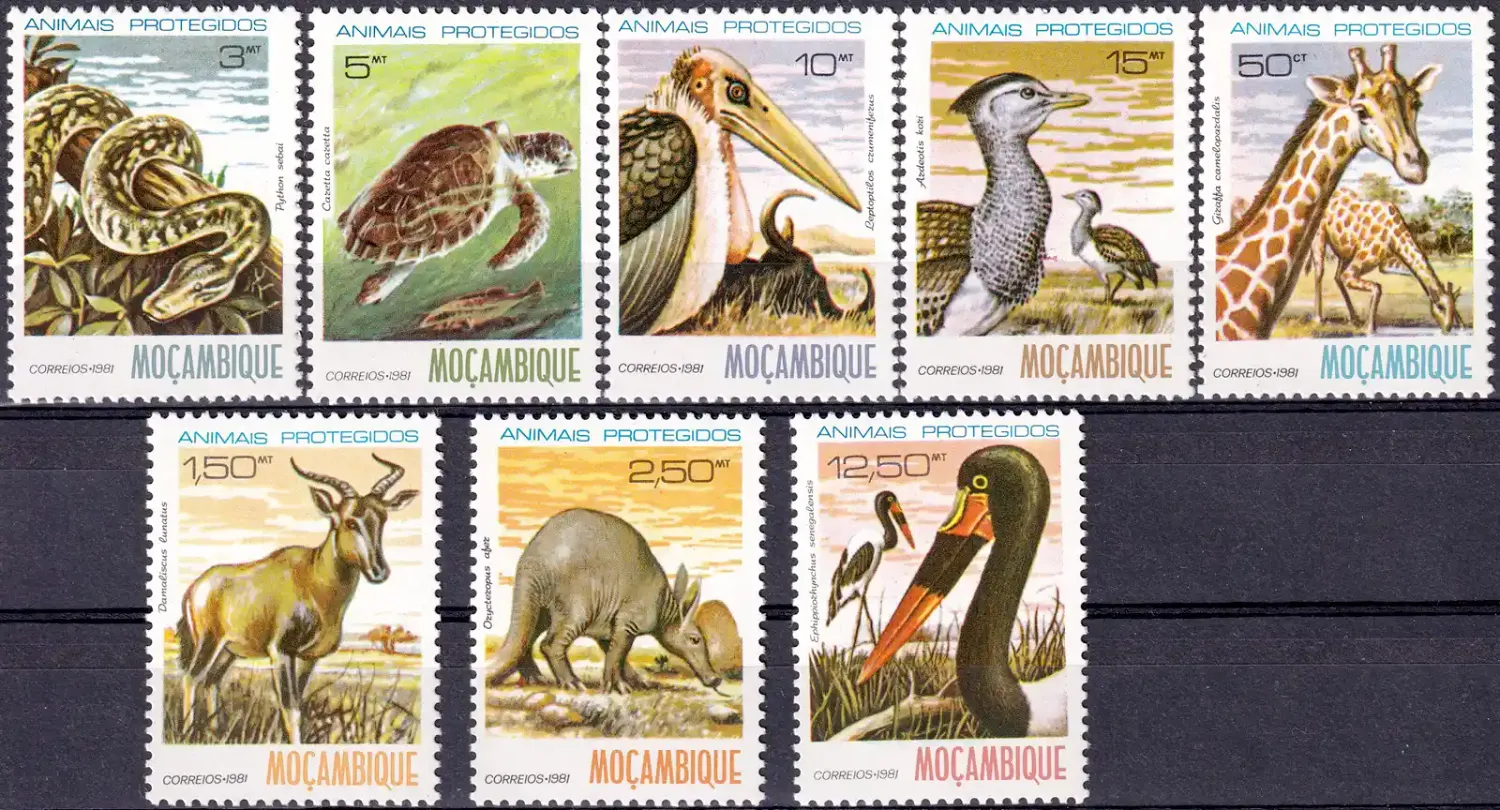 Mozambique 1981 Wildlife, Birds, Reptiles, Mammals (8v) MNH(**)