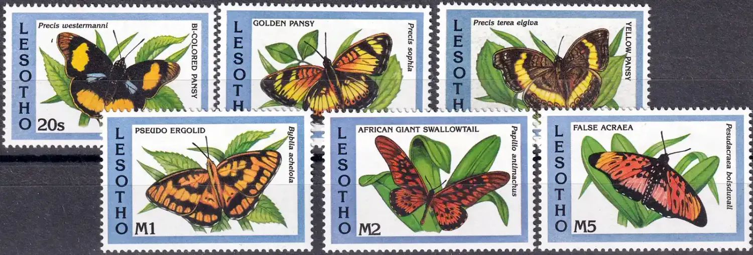 Lesotho 1993 Native Butterflies-MNH(**) Lesotho 1993 Native Butterflies-MNH(**)