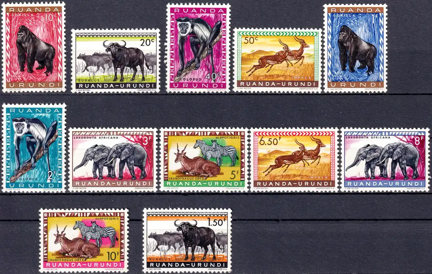 Ruanda-Urundi 1959 Wildlife, Mammals (12v). MNH(**) Ruanda-Urundi 1959 Wildlife, Mammals (12v). MNH(**)