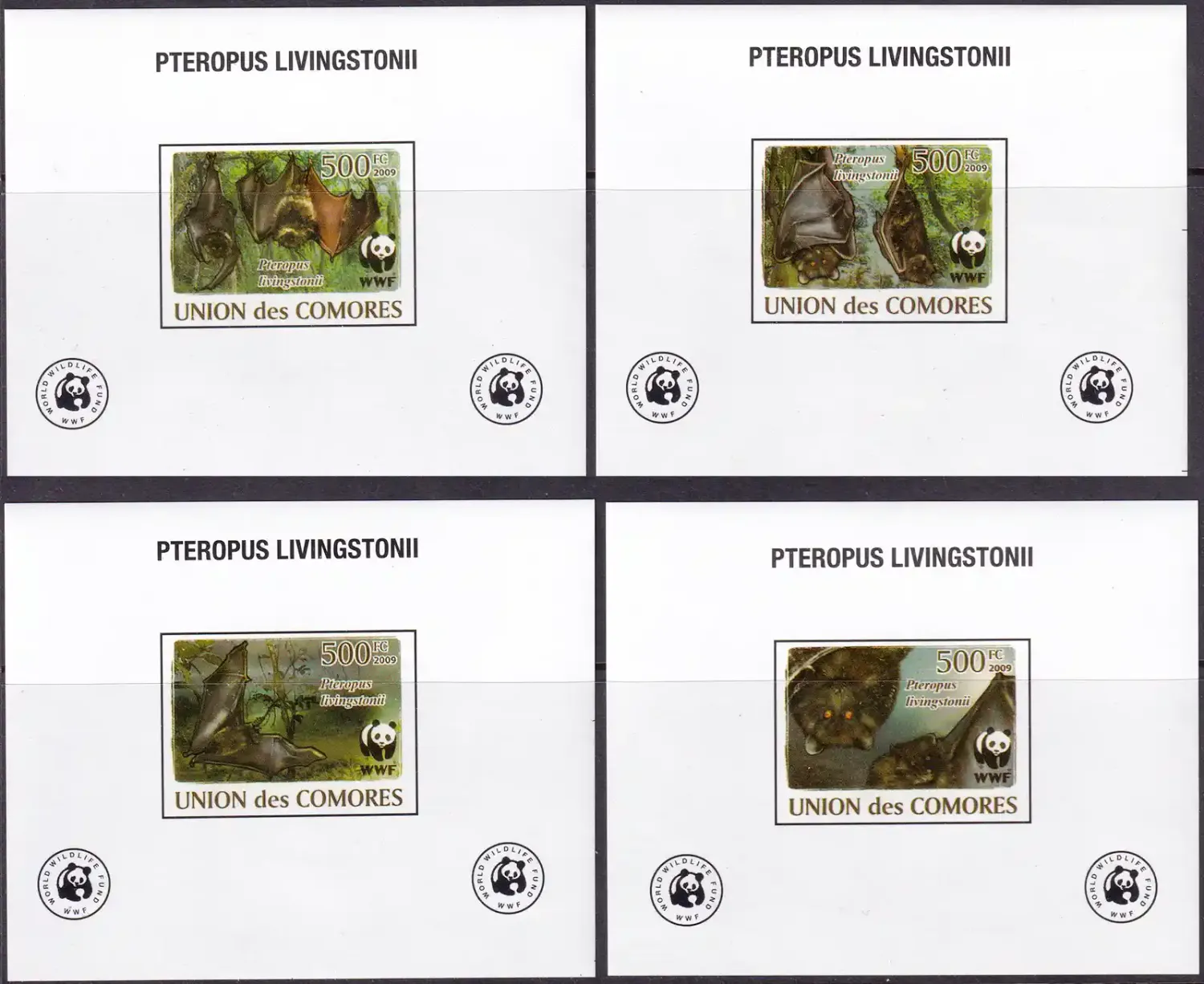 Comoro Islands 2009 WWF - Livingstone's Flying Fox Bat (Imperf) MNH(**)
