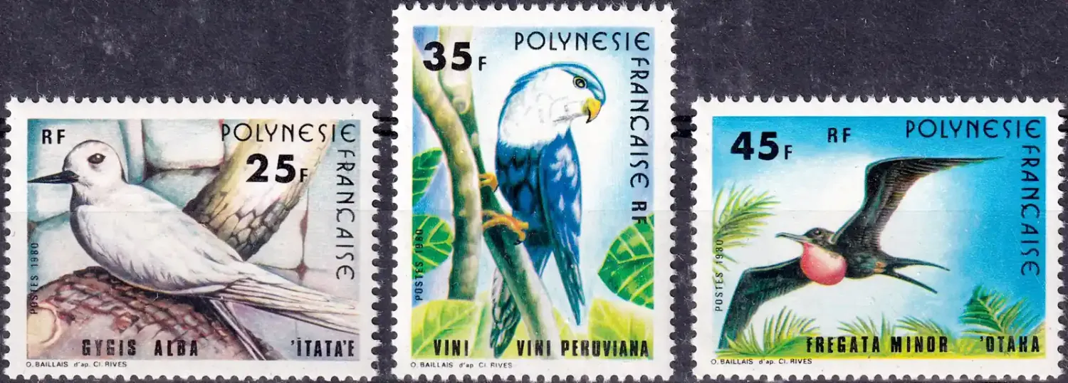 France (French Polynesia) 1980 Birds (3v)-MNH(**) France (French Polynesia) 1980 Birds (3v)-MNH(**)