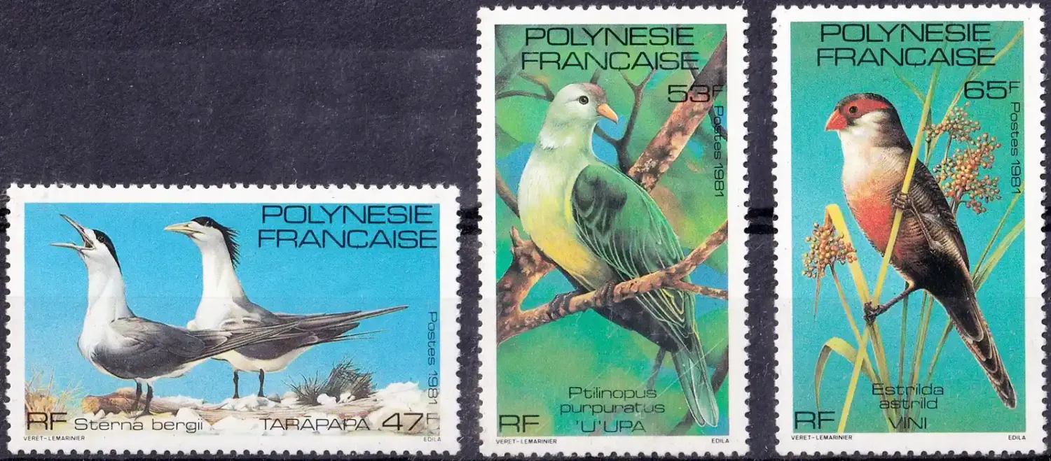 France (French Polynesia) 1981 Birds (3v)-MNH(**) France (French Polynesia) 1981 Birds (3v)-MNH(**)