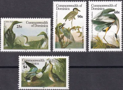 Dominica 1986 Birds -  Birth of John J. Audubon (4v)-MNH(**)
