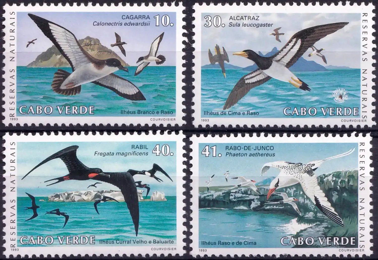 Cabo Verde 1993 Nature Reserves, Birds (4v)-MNH(**) Cabo Verde 1993 Nature Reserves, Birds (4v)-MNH(**)