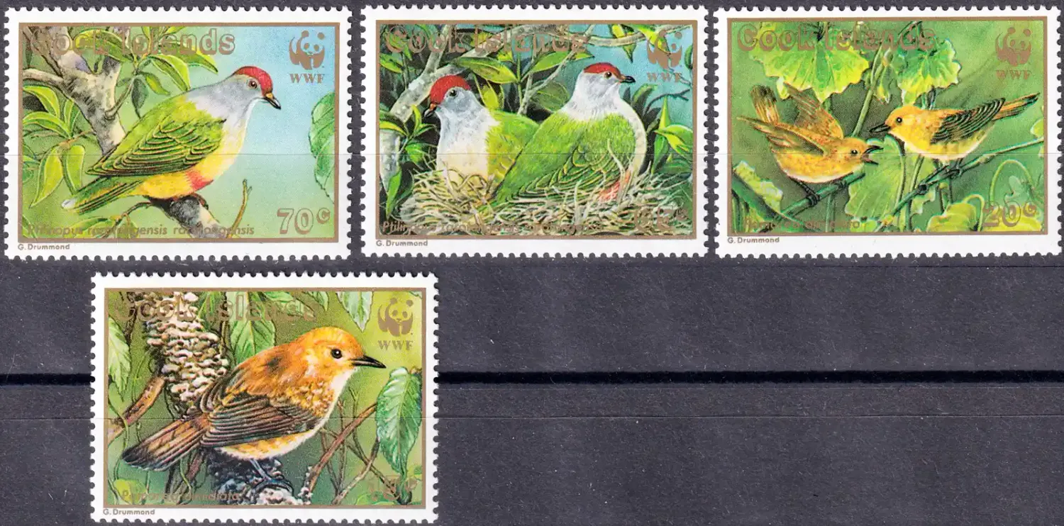 Cook Islands 1989 WWF, Endangered Birds of the Cook Islands (4v). MNH(**)