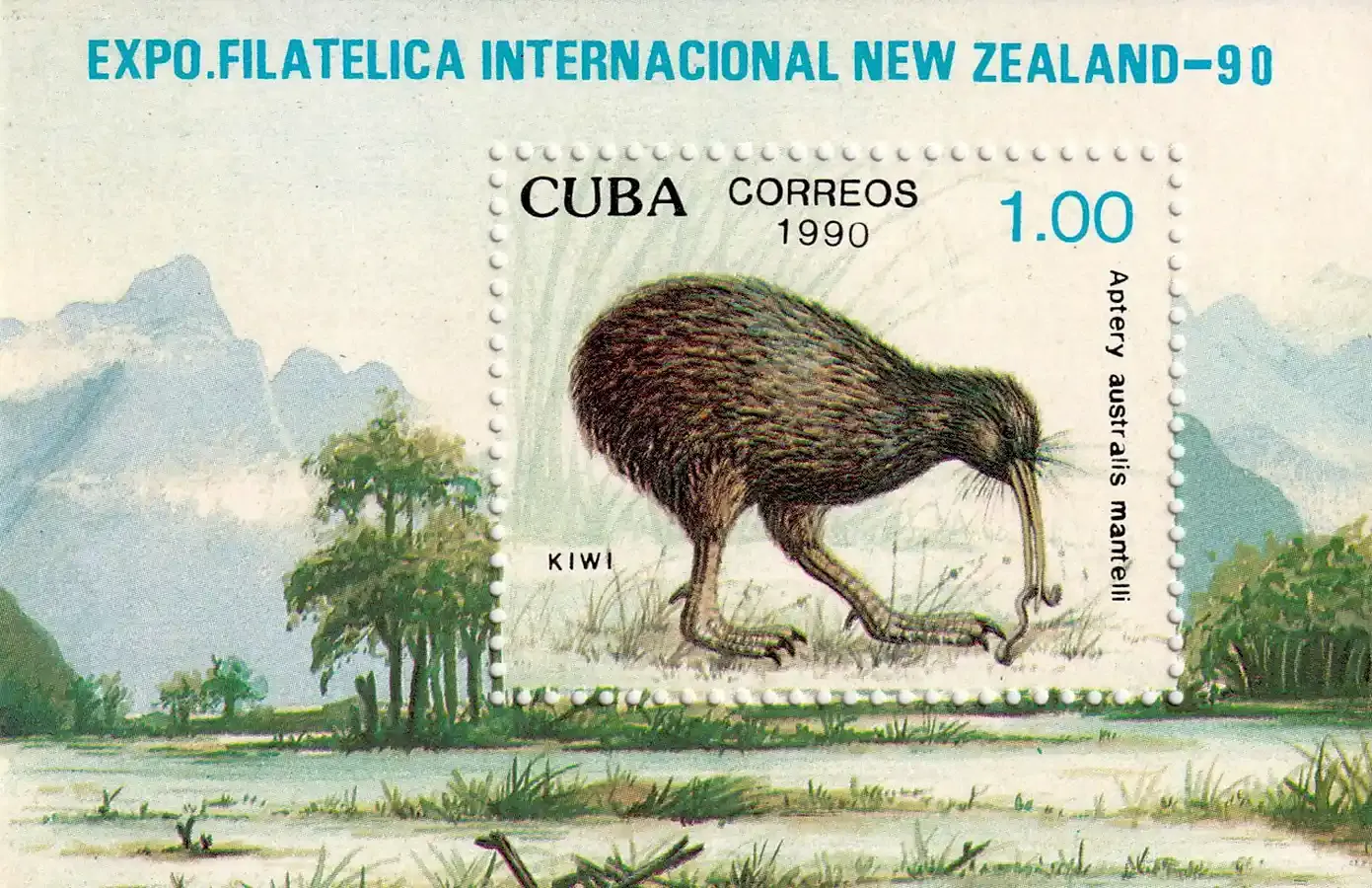 Cuba 1990 Birds - Int. Stamp Exhibition "NEW ZEALAND ''90" - Auckland (ss/1v). MNH(**) Cuba 1990 Birds - Int. Stamp Exhibition "NEW ZEALAND ''90" - Auckland (ss/1v). MNH(**)
