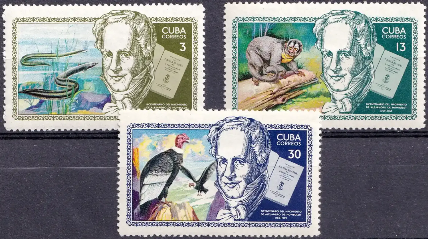 Cuba 1969 The 200th anniv of the Birth of Alexander von Humboldt (3v). Wildlife, Birds MNH(**) Cuba 1969 The 200th anniv of the Birth of Alexander von Humboldt (3v). Wildlife, Birds MNH(**)
