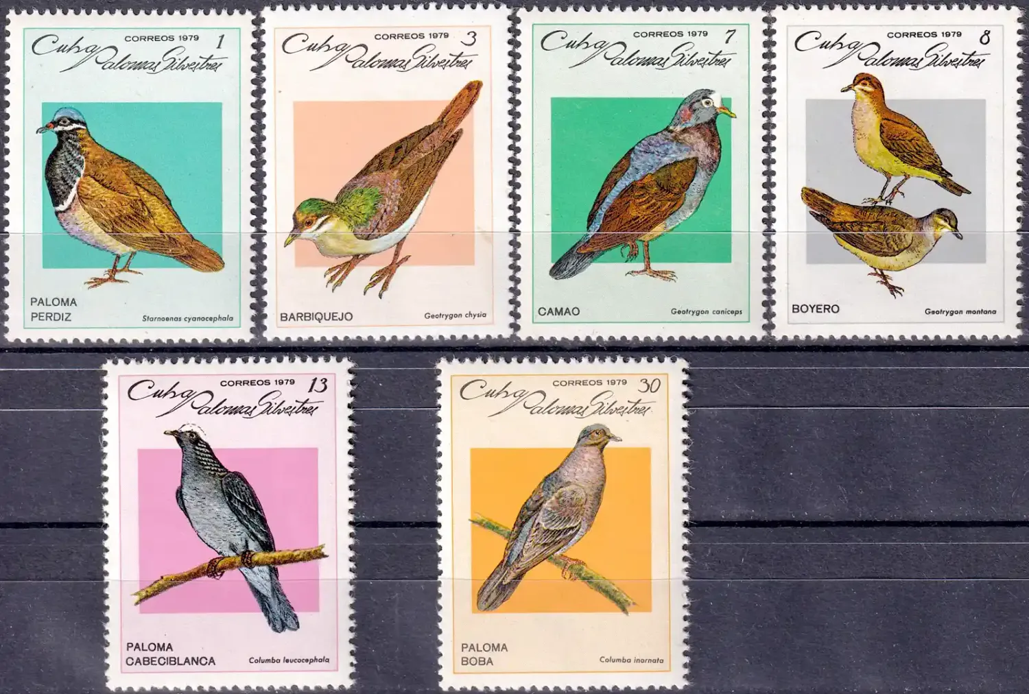 Cuba 1979 Birds - Doves and Pigeons (6v). MNH(**)