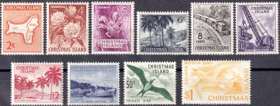 Christmas Island 1963 Local Motives, Birds, Flowers, Trains, Maps (10v). MNH(**) Christmas Island 1963 Local Motives, Birds, Flowers, Trains, Maps (10v). MNH(**)