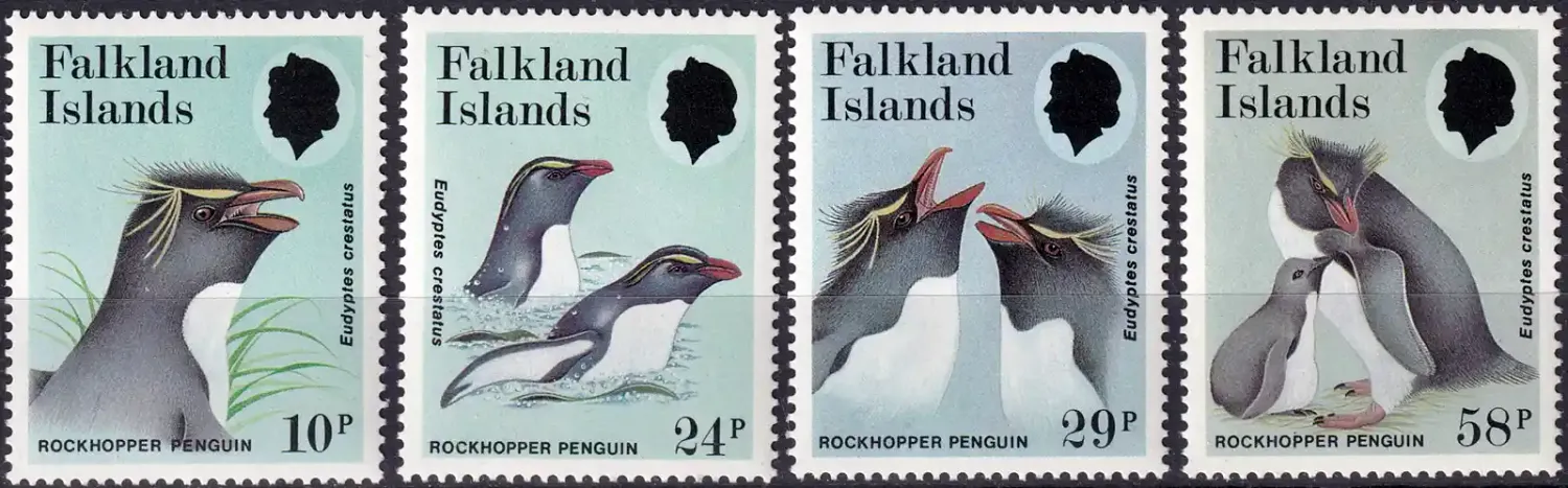 Falkland Islands 1986 Birds, Rockhopper Penguins (4v). MNH(**) Falkland Islands 1986 Birds, Rockhopper Penguins (4v). MNH(**)