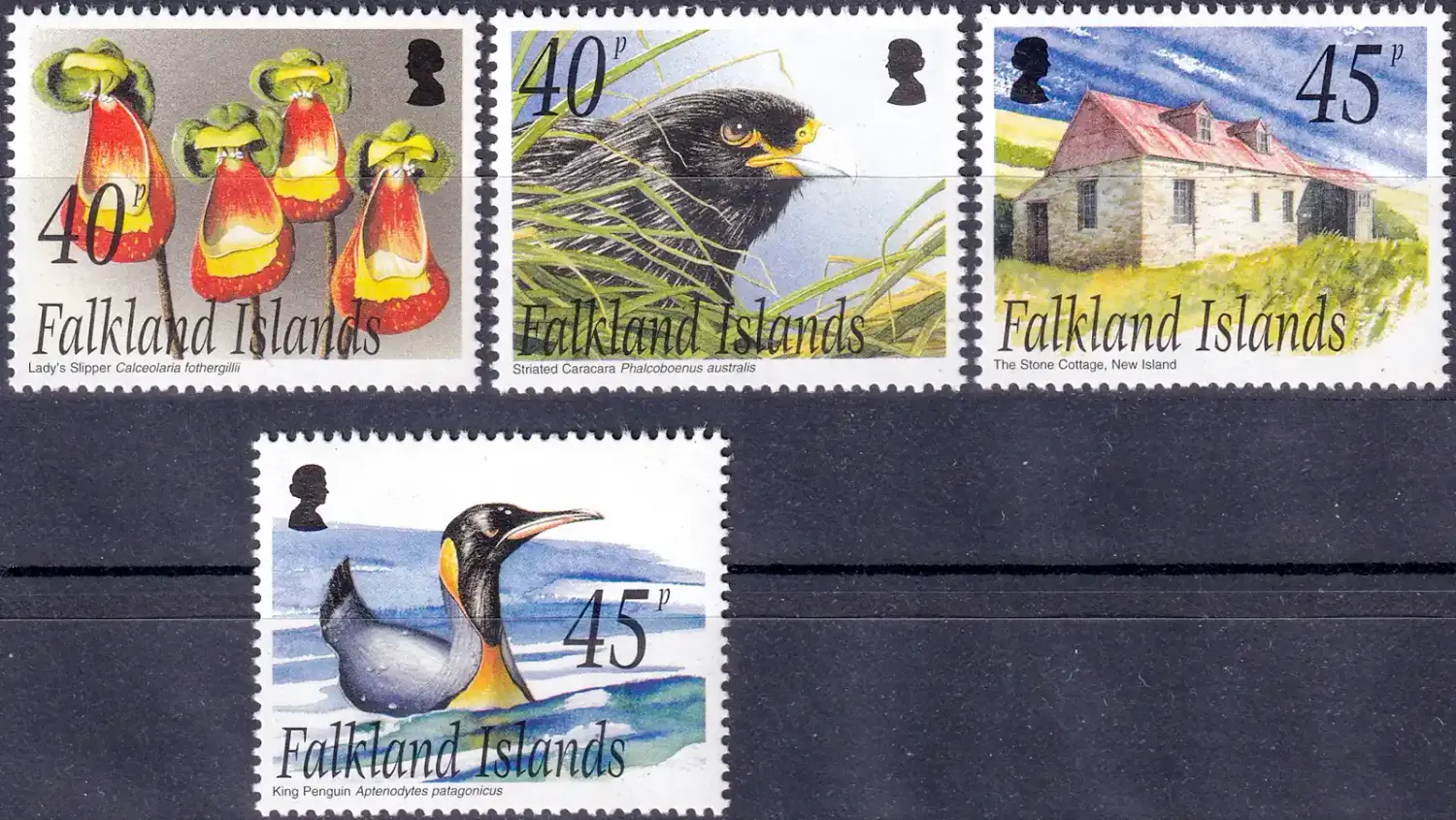 Falkland Islands 2003 Offshore Islands - New Island. Flowers, Buildings, Birds (4v). MNH(**) Falkland Islands 2003 Offshore Islands - New Island. Flowers, Buildings, Birds (4v). MNH(**)