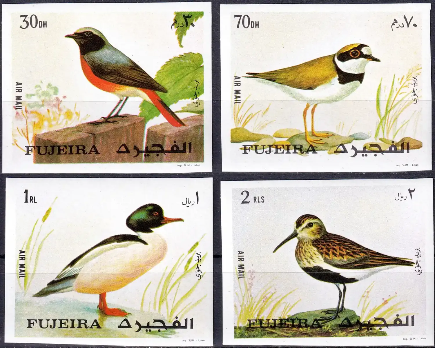 Fujeira 1972 Airmail - Birds (Imperf) (4v). MNH(**) Fujeira 1972 Airmail - Birds (Imperf) (4v). MNH(**)