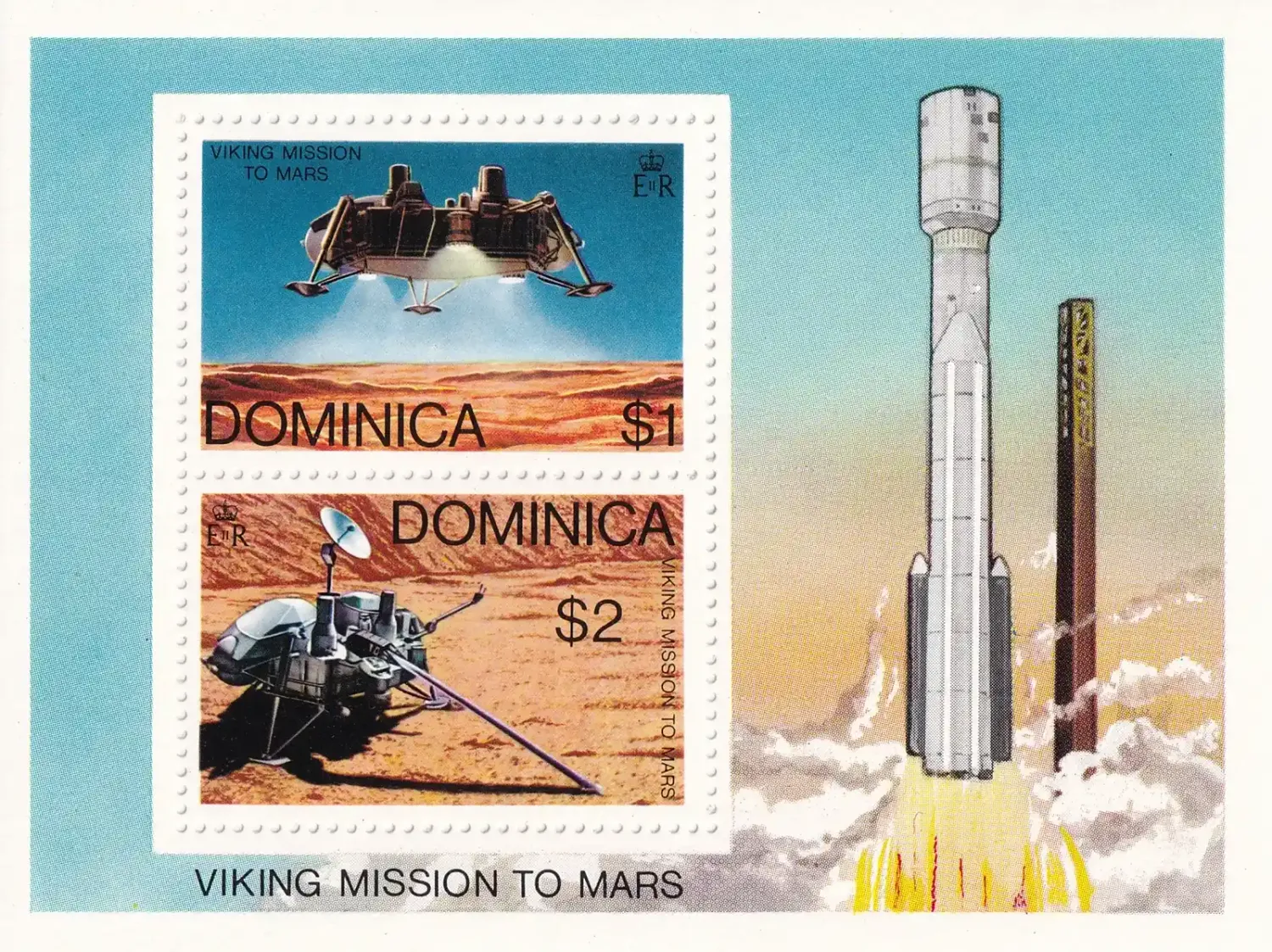 Dominica 1976 Viking Space Mission (ss/2v)-MNH(**) Dominica 1976 Viking Space Mission (ss/2v)-MNH(**)
