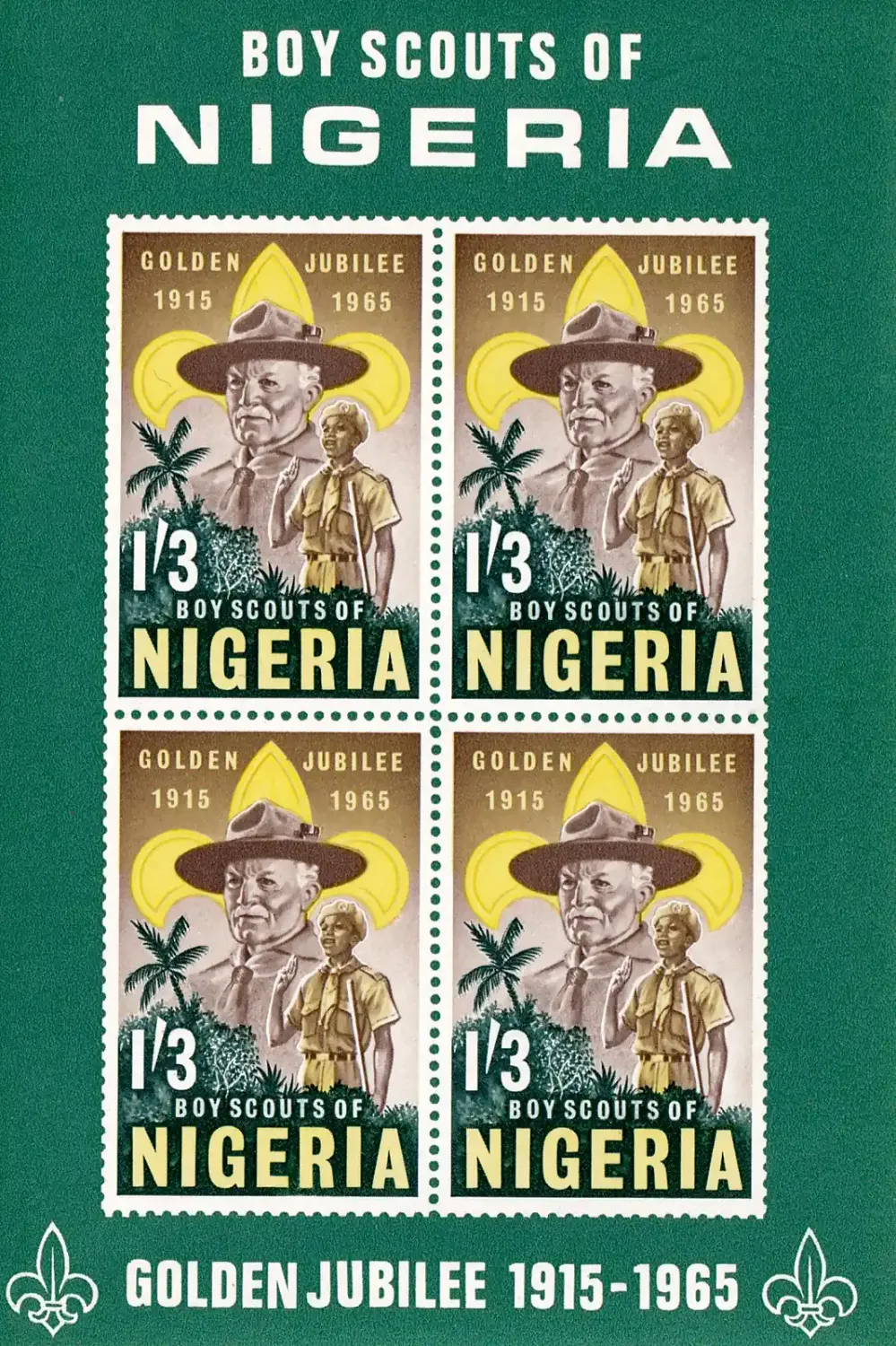 Nigeria, 1965 Boy Scouts. Lord Baden-Powell. Michel 163B Bl.5 MNH(**)