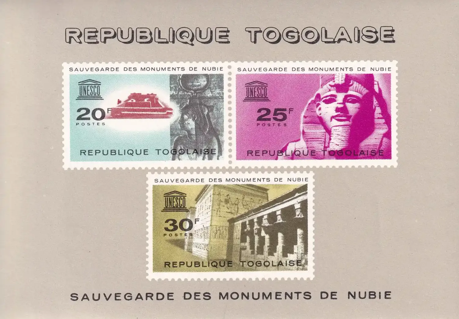 Togo 1964 UNESCO Campaign on Nubian Monuments Preservation. (ss/3v)-MNH(**) Togo 1964 UNESCO Campaign on Nubian Monuments Preservation. (ss/3v)-MNH(**)