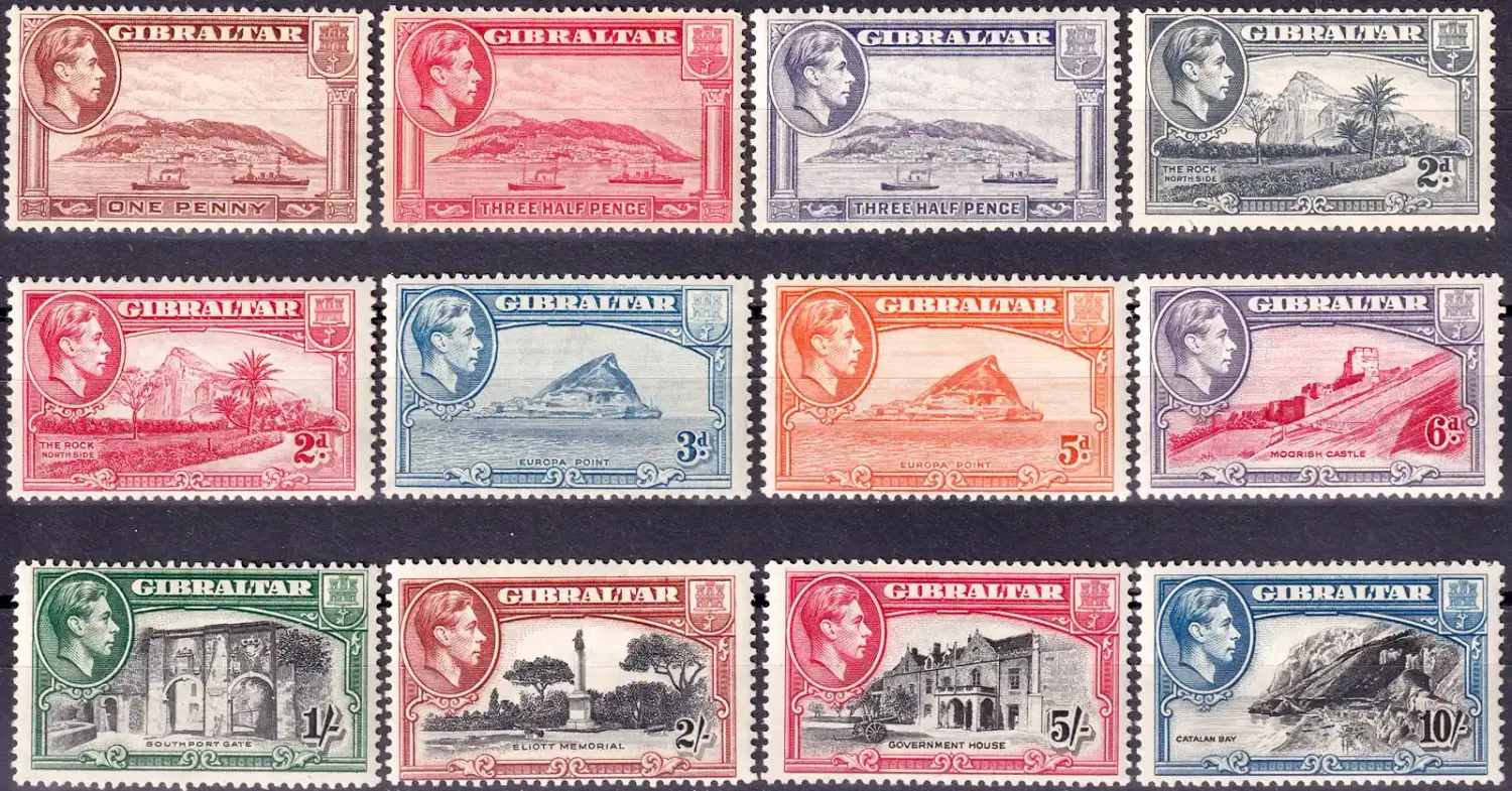 Gibraltar 1938 KGVI Local Motives. New Drawings (12v). MH(*) Gibraltar 1938 KGVI Local Motives. New Drawings (12v). MH(*)