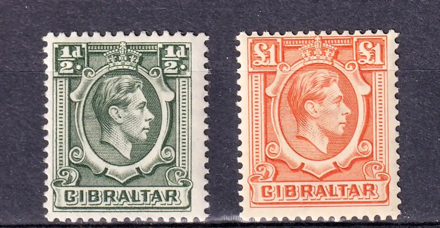 Gibraltar 1938 King George VI (2v). MH(*) Gibraltar 1938 King George VI (2v). MH(*)