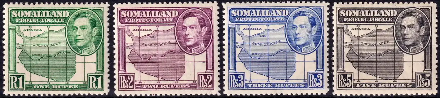 British Somaliland 1938 KVGI Map of Somaliland Protectorate. MLH(*) British Somaliland 1938 KVGI Map of Somaliland Protectorate. MLH(*)