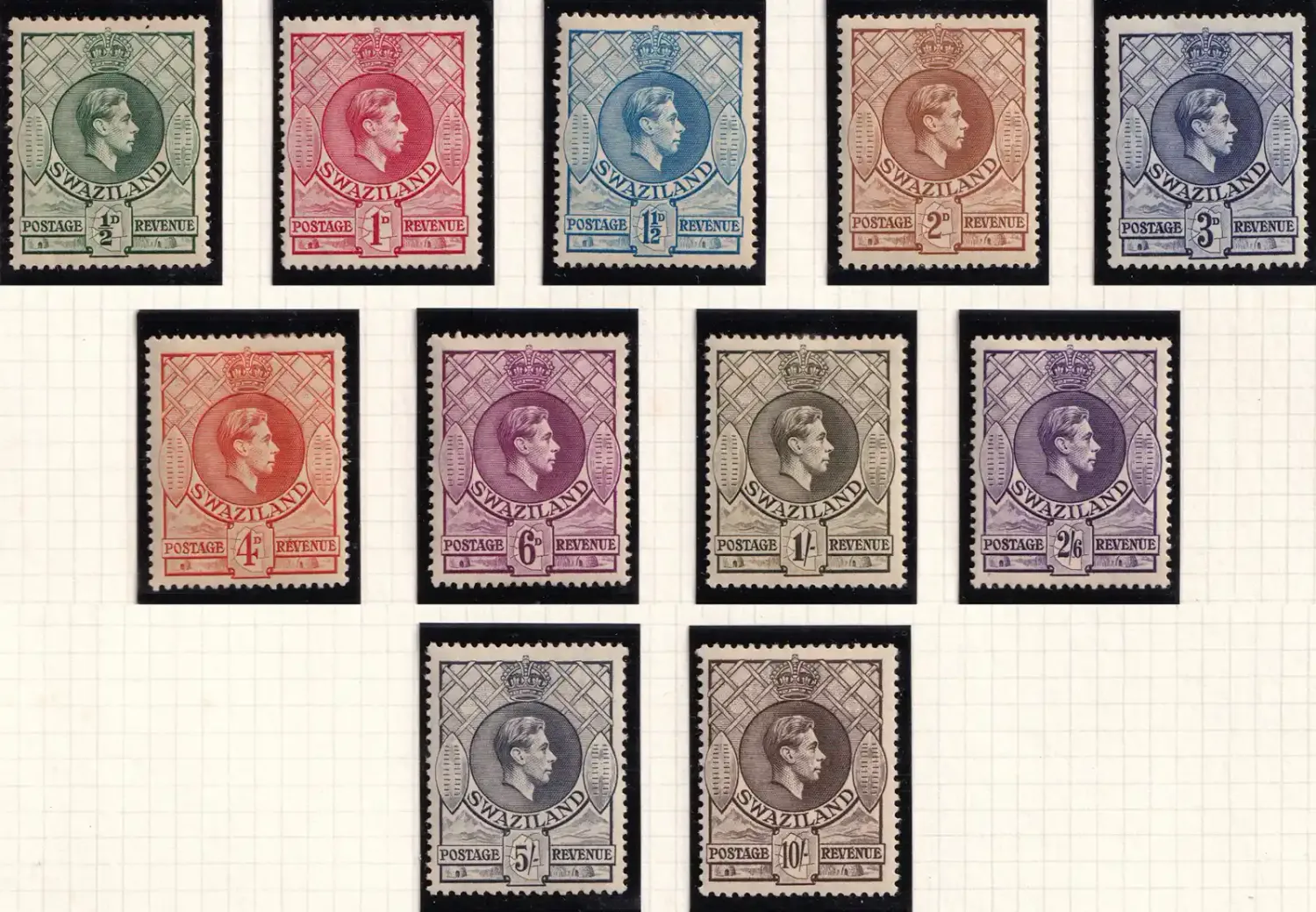 Swaziland 1938 King George VI, (11v) MLH(*) Swaziland 1938 King George VI, (11v) MLH(*)