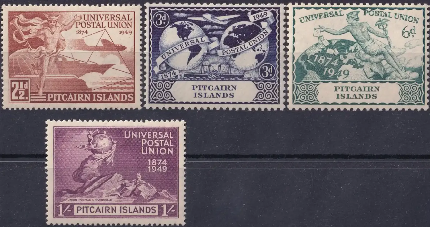 Pitcairn Islands 1949 The 75th Anniversary of U.P.U. MLH(*) Pitcairn Islands 1949 The 75th Anniversary of U.P.U. MLH(*)