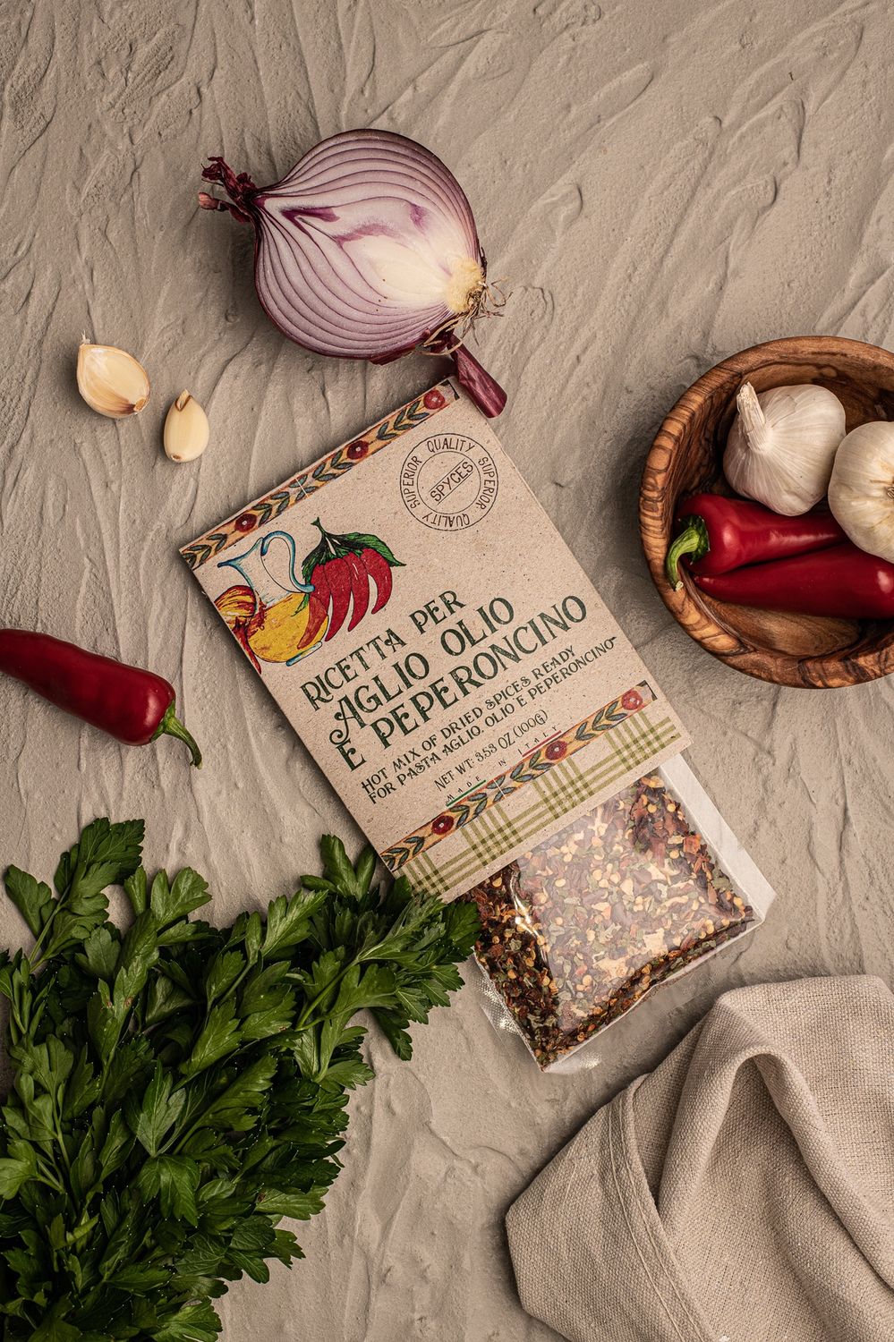 Garlic, Oil &amp; Pepper Spice Pack