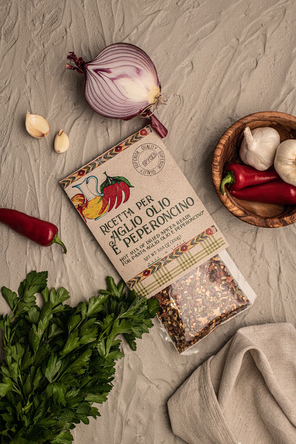 Garlic, Oil &amp; Pepper Spice Pack