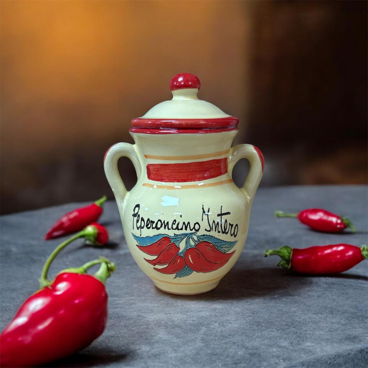 Dried Italian Chili Peppers (whole) in Jar