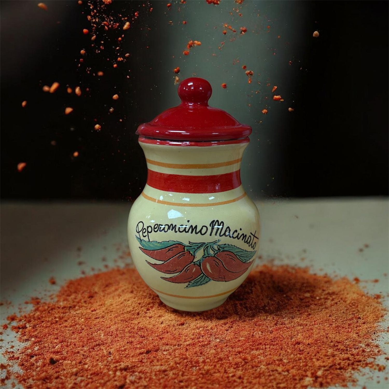 Dried Italian Crushed Chili Peppers in Jar