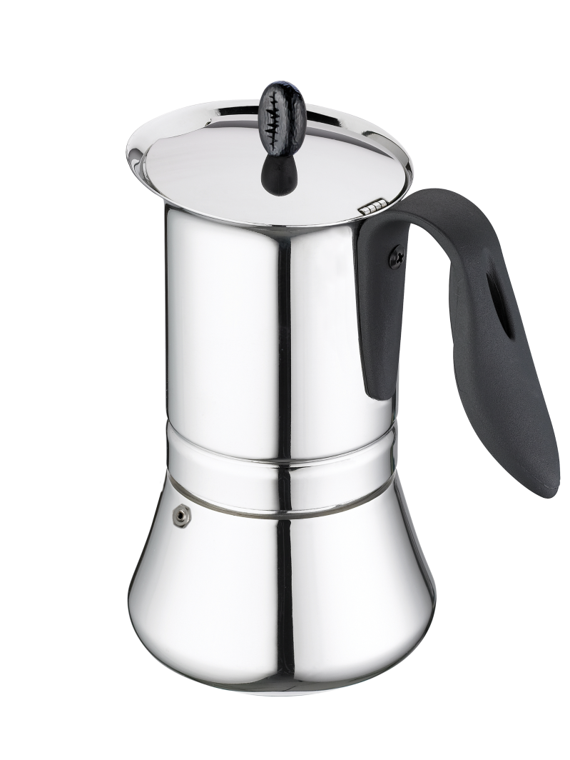 "Lady" Stainless Steel Espresso Moka Pot - 6 cup