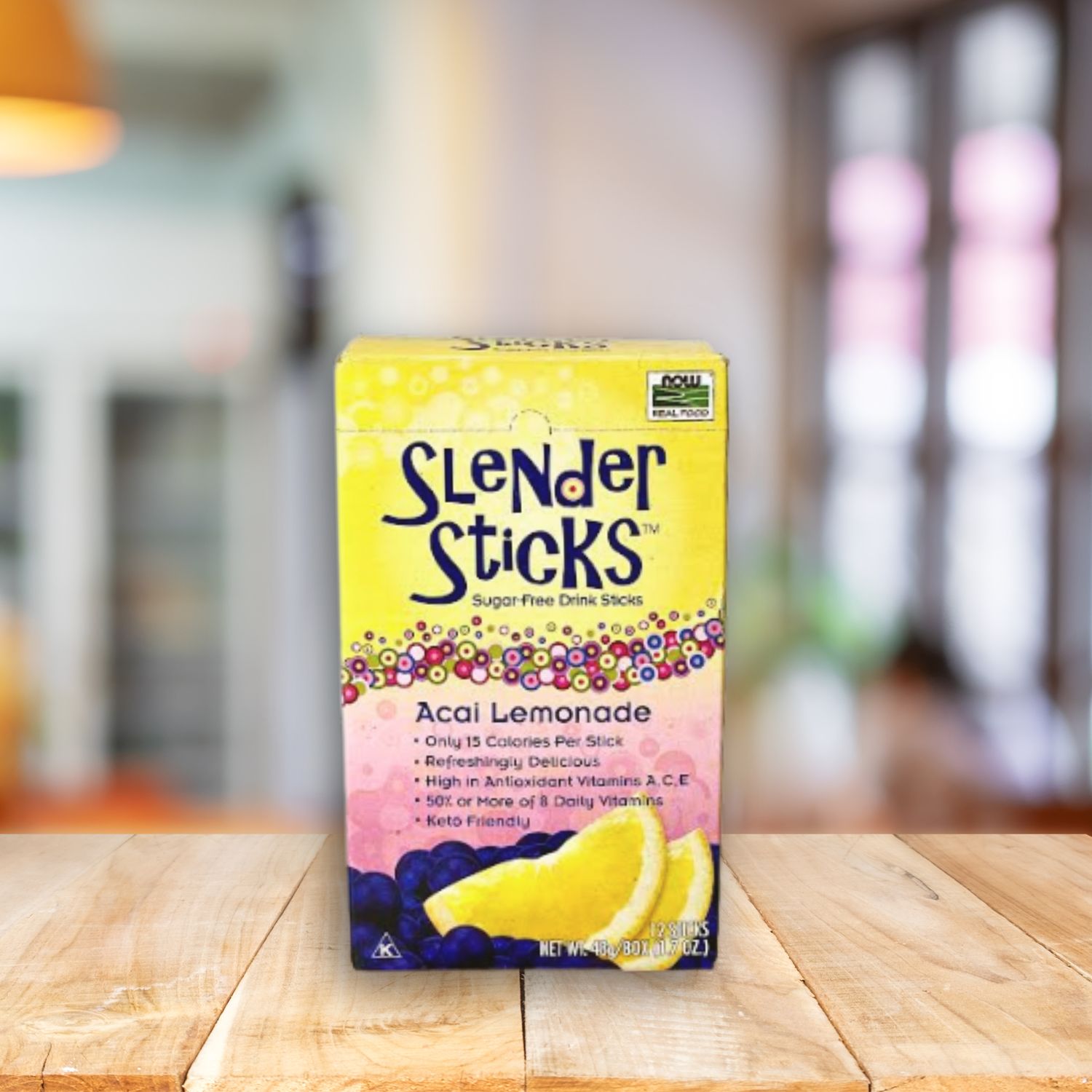 Now Foods Slender Sticks Acai Lemonade 12ct