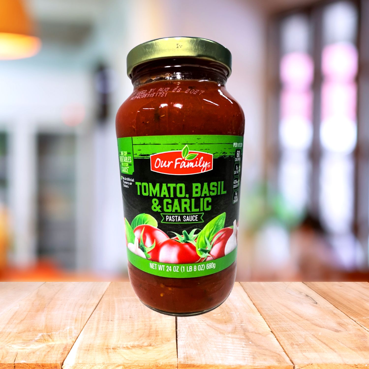 Our Family Tomato Basil &amp; Garlic Pasta Sauce 24oz