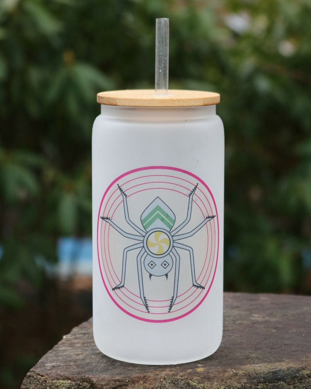 MotCP Frosted Glass Can &amp; Straw