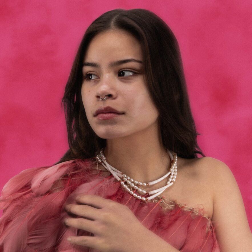 3 Tiered Pearl, Dentallium + Copper Necklace